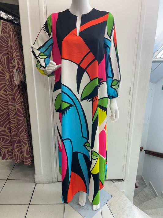 Robe Picasso - Manche longue à élastique (sans col)