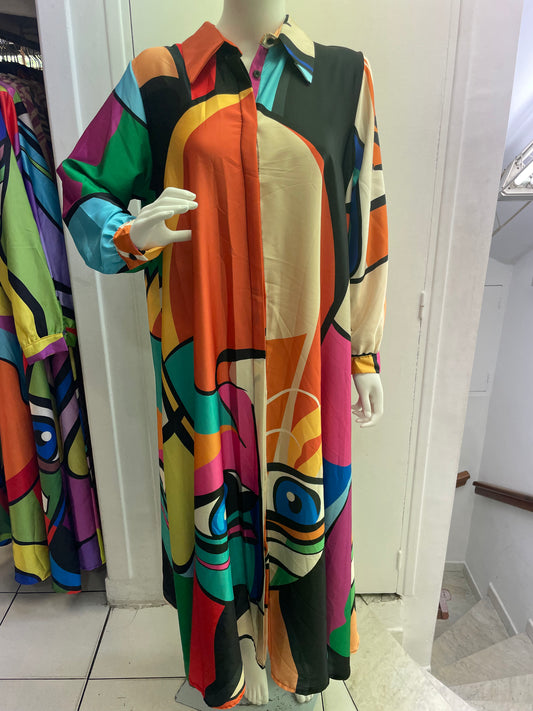 Robe Picasso - Manche longue (avec col)